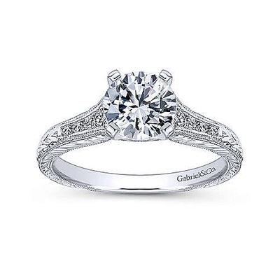 Vintage Graduated Diamond Ring .15 Cttw 14K White Gold 185A