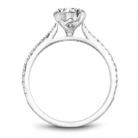 DIAMOND ENGAGEMENT RINGS - 14K White Gold .17cttw Pave Diamond Engagement Ring