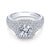 Cushion Shaped Double Halo Shank Diamond Ring .96 Cttw 367A