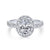 Large Oval Halo Diamond Ring 1.15 Cttw 14K White Gold  375A