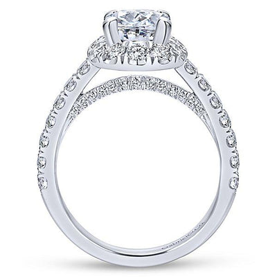 DIAMOND ENGAGEMENT RINGS - 14K White Gold 2.15cttw Large Oval Halo Diamond Engagement Ring
