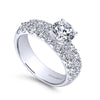 DIAMOND ENGAGEMENT RINGS - 14K White Gold 2.40cttw Double Row Common Prong Diamond Engagement Ring