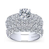 DIAMOND ENGAGEMENT RINGS - 14K White Gold 2.40cttw Double Row Common Prong Diamond Engagement Ring