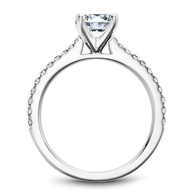 DIAMOND ENGAGEMENT RINGS - 14K White Gold .25cttw Traditional Pave Diamond Engagement Ring