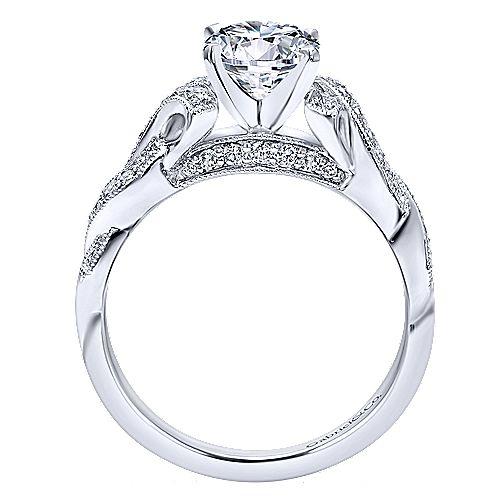 Twisted Shank Round Diamond Ring 14K White Gold .24 Cttw 205A