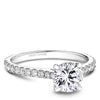 DIAMOND ENGAGEMENT RINGS - 14K White Gold .27cttw Traditional Pave Diamond Engagement Ring