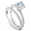 DIAMOND ENGAGEMENT RINGS - 14K White Gold .28cttw Traditional Pave Diamond Engagement Ring