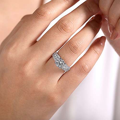 Channel Set Round Diamond Ring 14K White Gold 1.29 Cttw 344