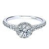 DIAMOND ENGAGEMENT RINGS - 14K White Gold 3/4cttw Round Halo Diamond Engagement Ring
