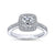 Classic Cushion Halo Diamond Ring .28 Cttw  14K White Gold