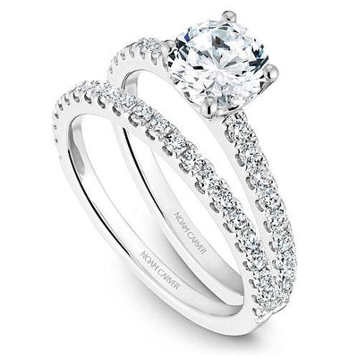 DIAMOND ENGAGEMENT RINGS - 14K White Gold .31cttw Traditional Prong Set Diamond Engagement Ring