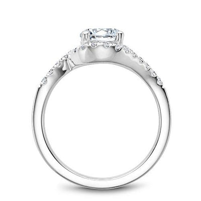 DIAMOND ENGAGEMENT RINGS - 14K White Gold .33cttw Round Engagement Ring #828A