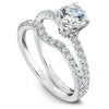 DIAMOND ENGAGEMENT RINGS - 14k White Gold .34cttw Traditional Pave Diamond Engagement Ring #809A