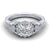 Victorian Round Halo Diamond Ring .34 Cttw 14k White Gold 494A