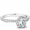 DIAMOND ENGAGEMENT RINGS - 14K White Gold .35cttw Traditional Pave Diamond Engagement Ring