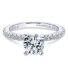 DIAMOND ENGAGEMENT RINGS - 14K White Gold .36cttw Pave Round Diamond Engagement Ring