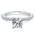 Pave Round Diamond Engagement Ring .36 cttw 14K White Gold