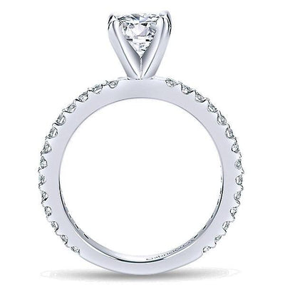 DIAMOND ENGAGEMENT RINGS - 14K White Gold .36cttw Pave Round Diamond Engagement Ring