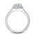 Hexagon Shaped Halo Diamond Engagement Ring 834A