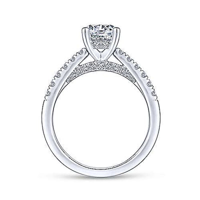 DIAMOND ENGAGEMENT RINGS - 14k White Gold .39cttw Contemporary Round Prong Set Diamond Engagement Mounting