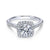 Pave Round Diamond Ring with Flared Cushion Shaped Halo 461A