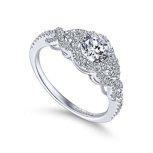 Pave & Prong Set Diamond Criss-Cross Band