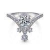 DIAMOND ENGAGEMENT RINGS - 14k White Gold .45cttw Free Form Diamond Engagement Mounting