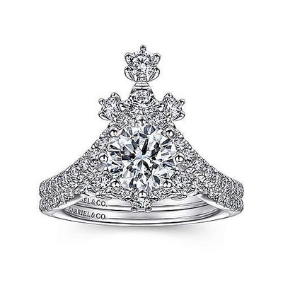 DIAMOND ENGAGEMENT RINGS - 14k White Gold .45cttw Free Form Diamond Engagement Mounting