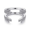 DIAMOND ENGAGEMENT RINGS - 14K White Gold .53cttw Pave Set Diamond Ring Enhancer