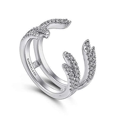 DIAMOND ENGAGEMENT RINGS - 14K White Gold .53cttw Pave Set Diamond Ring Enhancer
