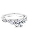 DIAMOND ENGAGEMENT RINGS - 14K White Gold .64cttw Hand Carved Paved Diamond Engagement Ring #810A