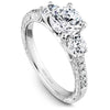 DIAMOND ENGAGEMENT RINGS - 14K White Gold .64cttw Hand Carved Paved Diamond Engagement Ring #810A