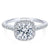 Pave Cushion Shaped Halo Round Diamond Engagement Ring 468A
