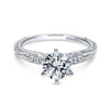 DIAMOND ENGAGEMENT RINGS - 14K White Gold .66cttw With .57ct E/SI2 Center Vintage Engraved Diamond Engagement Ring