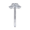 DIAMOND ENGAGEMENT RINGS - 14k White Gold .67cttw Art Deco Geometrical Halo Diamond Engagement Mounting