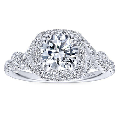 Cushion Shaped Crossover Shank Diamond Ring .67 Cttw 362A