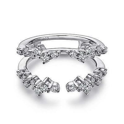 DIAMOND ENGAGEMENT RINGS - 14K White Gold .68cttw Prong Set Constellation Style Diamond Ring Enhancer