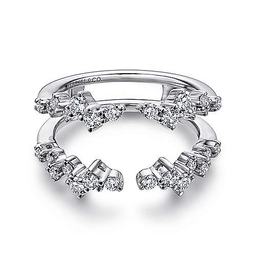 10k Gold Natural Diamond chevron Solitaire Enhancer Wedding Ring Guard Wrap  | eBay
