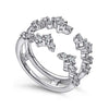 DIAMOND ENGAGEMENT RINGS - 14K White Gold .68cttw Prong Set Constellation Style Diamond Ring Enhancer