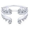 DIAMOND ENGAGEMENT RINGS - 14K White Gold .81cttw Prong Set Diamond With Polished Flared Style Diamond Ring Jacket Wedding Band
