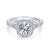 Cushion Shaped Halo Diamond Ring With Tapered Shank 479A