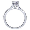 DIAMOND ENGAGEMENT RINGS - 14K White Gold .90cttw Criss-Crossed Round Diamond Engagement Ring