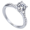 DIAMOND ENGAGEMENT RINGS - 14K White Gold .90cttw Criss-Crossed Round Diamond Engagement Ring