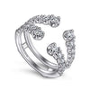 DIAMOND ENGAGEMENT RINGS - 14K White Gold .90cttw Tapered Prong Set Diamond Ring Jacket Wedding Band