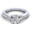 DIAMOND ENGAGEMENT RINGS - 14K White Gold .90cttw With .74ct H/VS1 Center Oval Shaped Diamond Engagement Ring