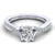 Oval Shaped Diamond Engagement Ring 14K White Gold