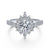 Starlight Halo Diamond Ring .92 Cttw 14k White Gold 584A