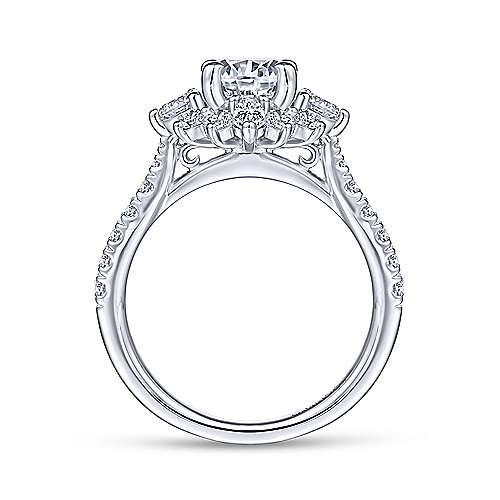 DIAMOND ENGAGEMENT RINGS - 14k White Gold .92cttw Starlight Halo Diamond Engagement Mounting