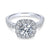 Prong Set Round Diamond Ring With Cushion Shaped Halo 459A
