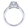 DIAMOND ENGAGEMENT RINGS - 14K White Gold .98cttw Flaired Halo Round Diamond Engagement Ring